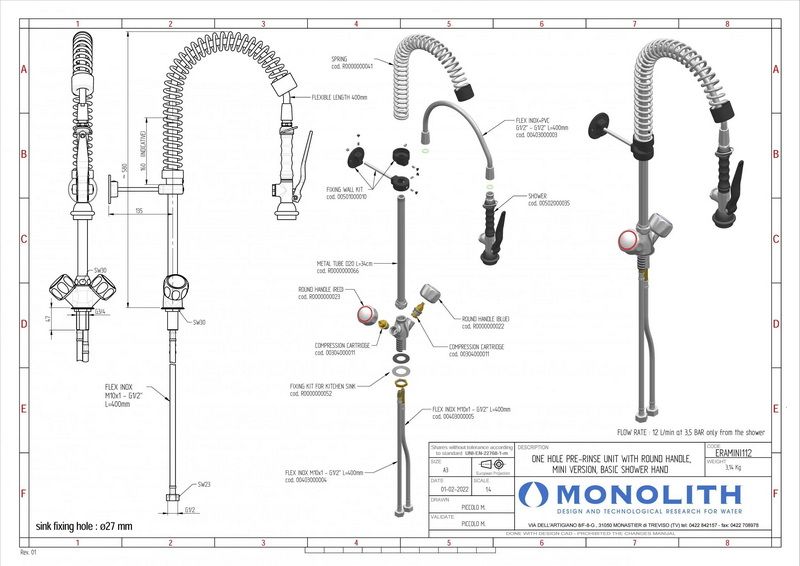 Устройство душирующее Monolith ERAMINI112