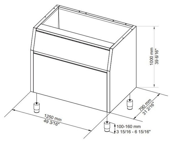 Бункер для льда Brema BIN 350*M800-1500