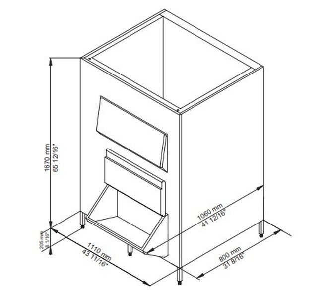Бункер для льда Brema BIN 550V DS*M800-1500