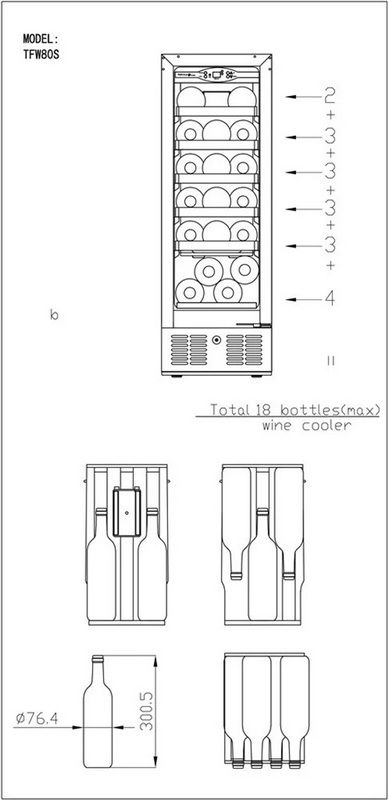Шкаф винный TEFCOLD TFW400-F без рамы