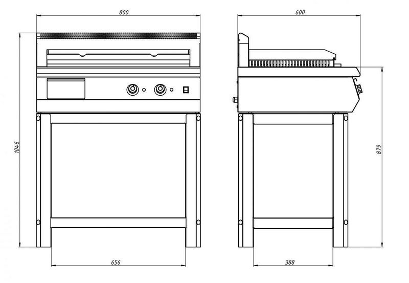 Поверхность жарочная электрическая GRILL MASTER Ф2ПЖЭ/600 (открытый стенд)