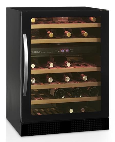 Шкаф винный TEFCOLD TFW200-2F черный, дверь без рамы