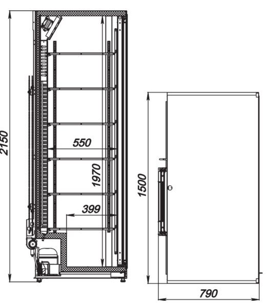 Шкаф холодильный АРКТО Plus-1825-Eco (Ral 7024 внутри и снаружи)