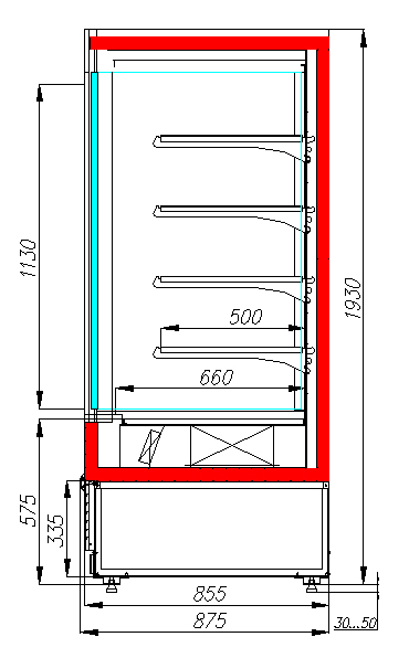 Морозильная горка FC20-08 VL 1,0-1 0300 STANDARD (9006-9005) Полюс